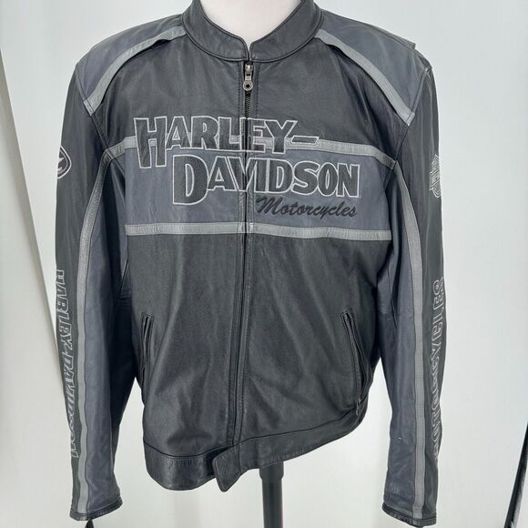 Other - Harley Davidson Motorcycle Leather Riding Jacket Coat MENS Full Zip Lined 2XL